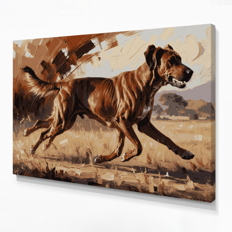 «Dogs Rhodesian Ridgeback», art mural sur toile brune, H 8 po x l 10 po