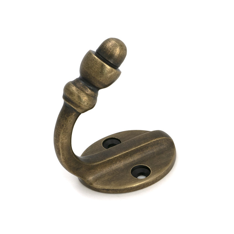 Brass Wall Hook, Burnished Brass