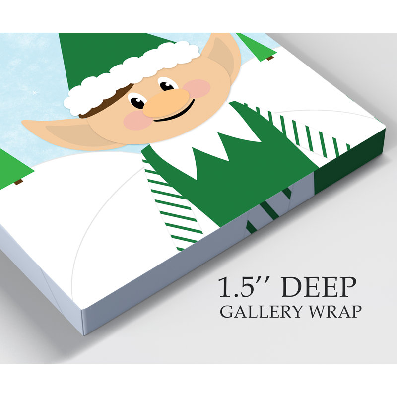 Christmas Elf - reproduction sur toile tendue, H 32 po x l 32 po x P 1 po