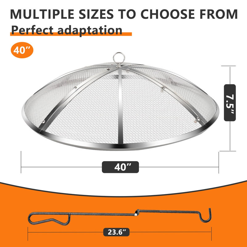 10.3 lb. Silver 40 " Fire Pit Lid