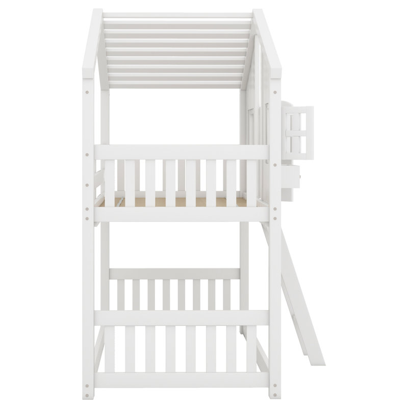 Lit superposé simple au-dessus de simple Aleks Kids, Blanc