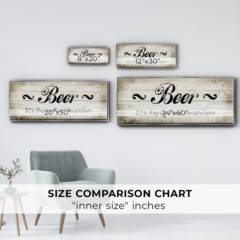 Beer Happy Hour- Framed Canvas