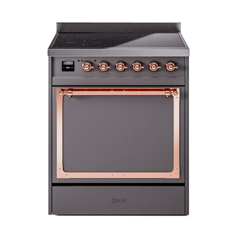ILVE Nostalgie II Noblesse 30 in Induction Range, Graphite Matte/Copper