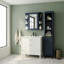 Bathroom Wall Storage Cabinet With Mirror, Medicine Cabinet With Adjustable Wood Shelf & Doors, Mounted Storage Cabinets With 6 Open Shelves, Grey-1243334001