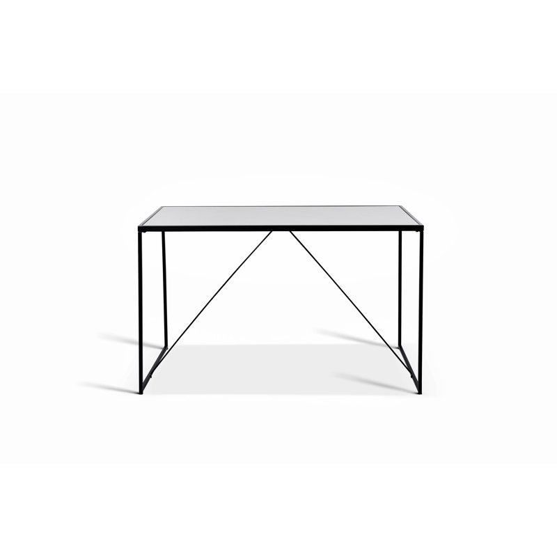 Shartlesville Metal Base Writing Desk, White, Black