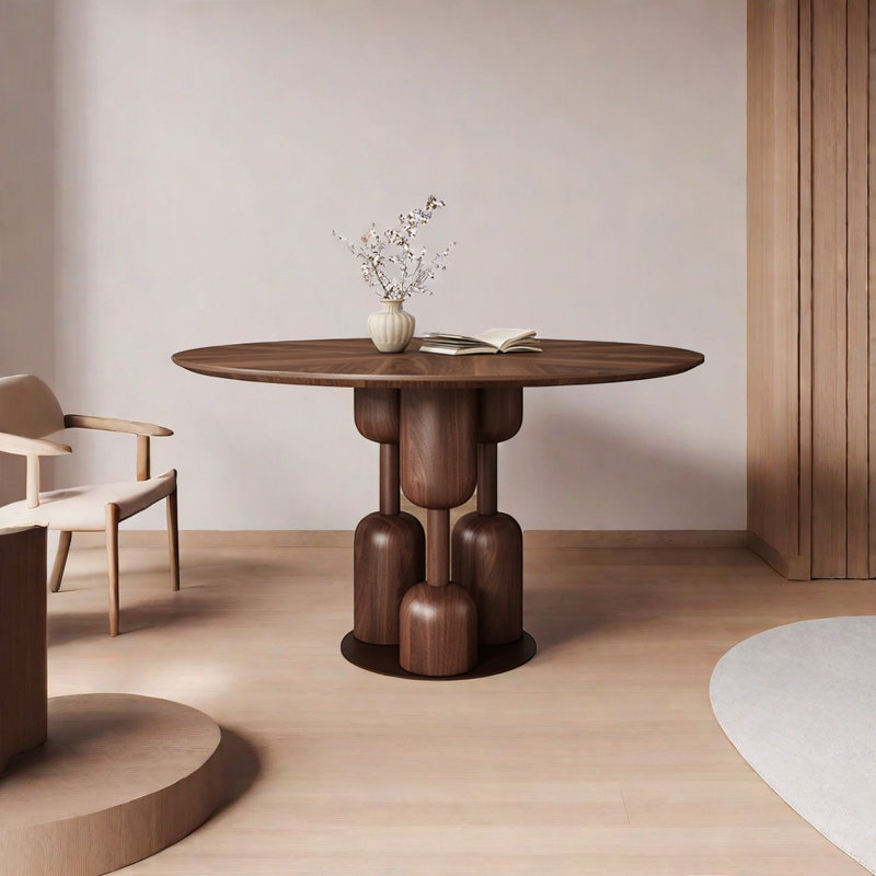Table de salle à manger en bois massif de style américain Kiristen, H 29,5 po x L 47,2 po x l 47,2 po
