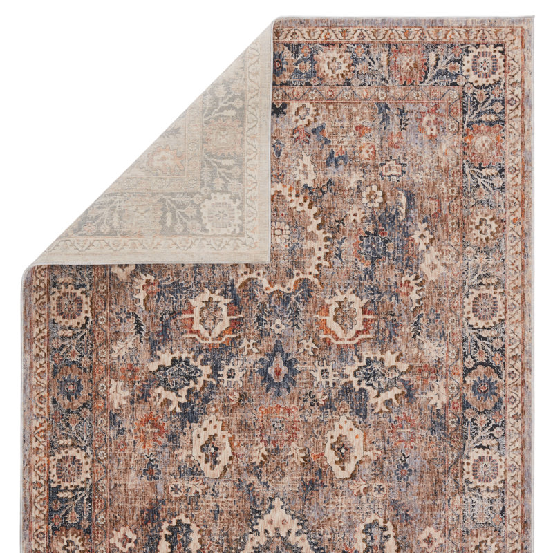 Tapis oriental rouge / bleu foncé, Rectangle 7 pi 10 po x 9 pi 9 po
