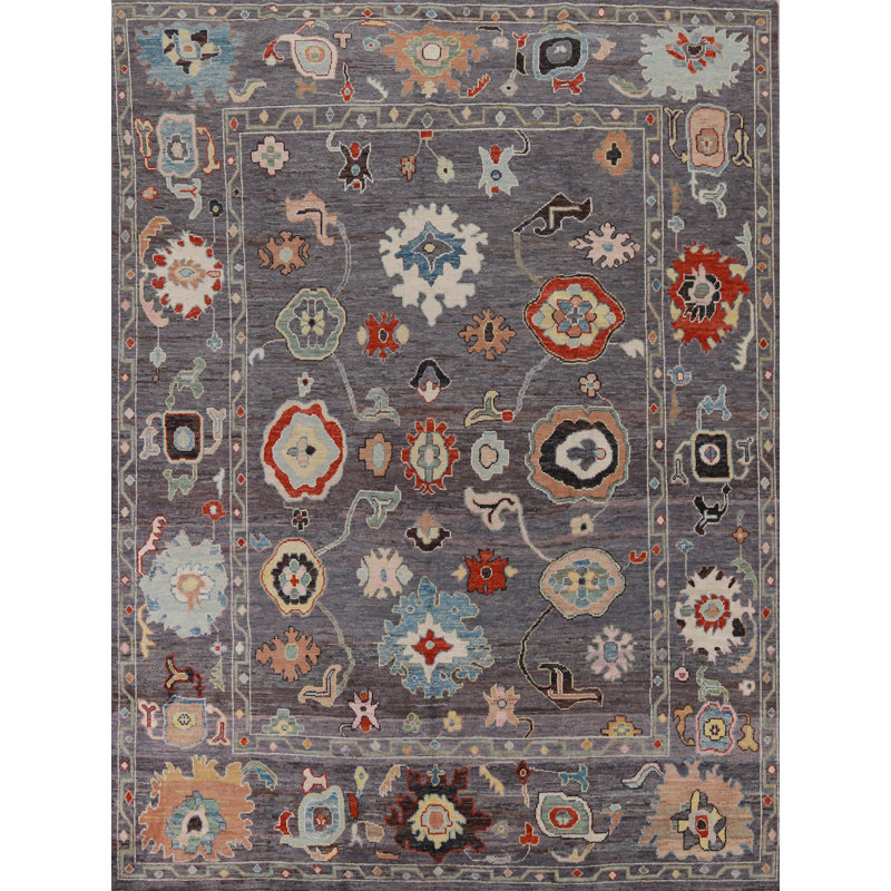 Tapis turc à motif floral Oushak 8 x 10