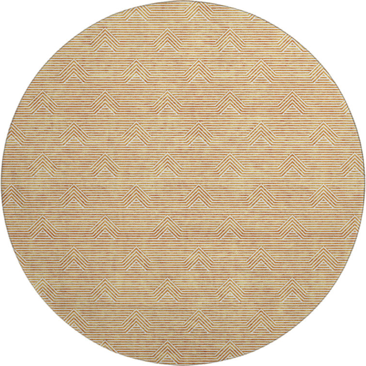 Premium Machine Washable Prisco Orange Rug