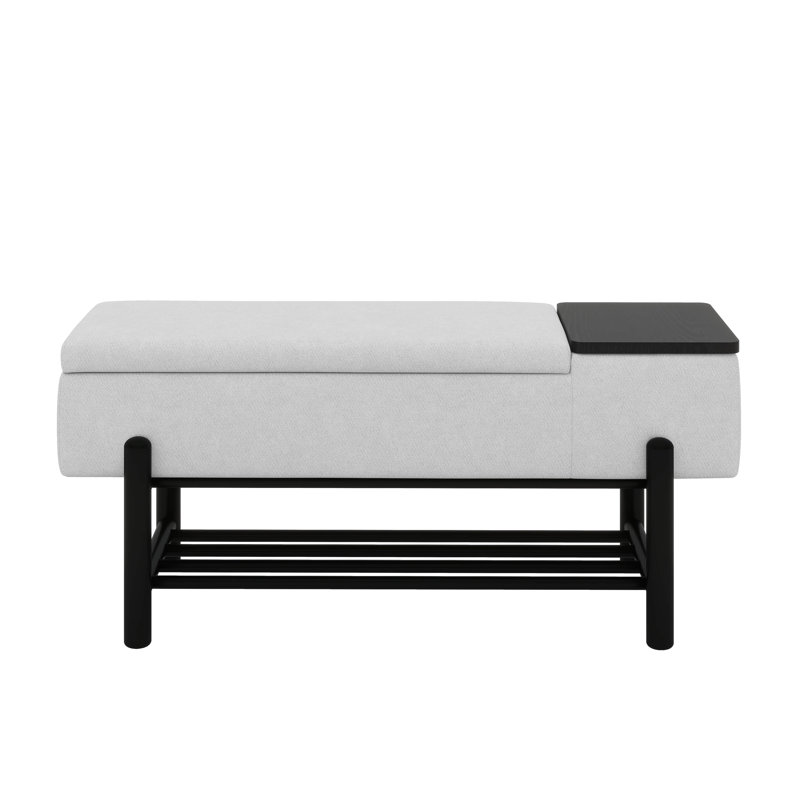 Banc de rangement pour repose-pieds, Noir