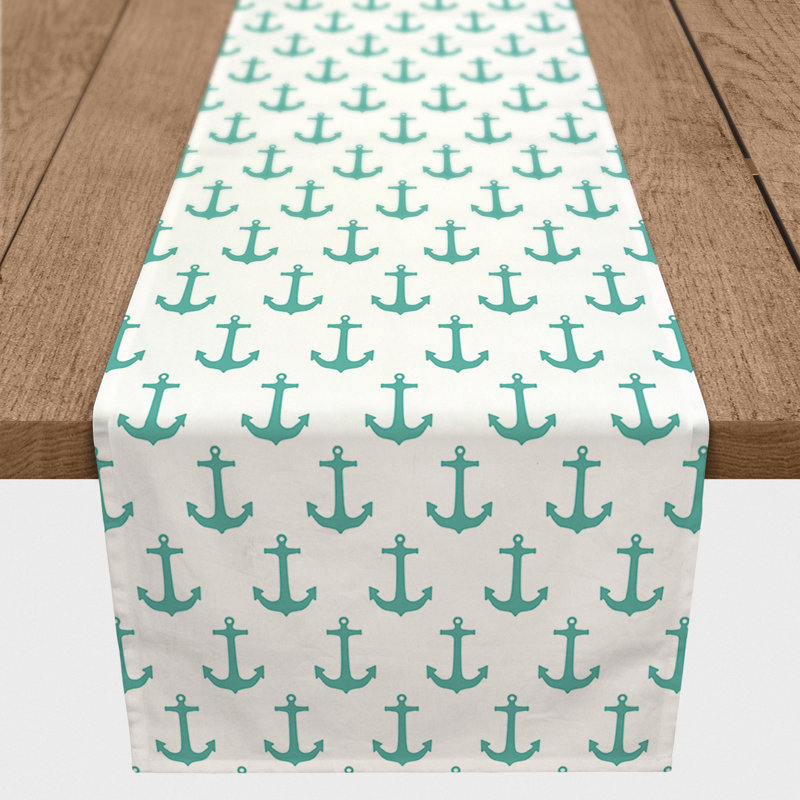 Chemin de table géométrique McKay, L 90 po x l 16 po, Aigue-marine, Mckay Geometric