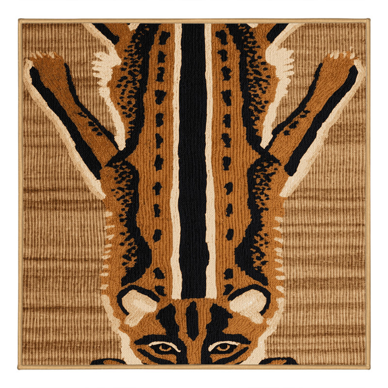 Washable Fossa Wildlife Area Rug, Square 5'