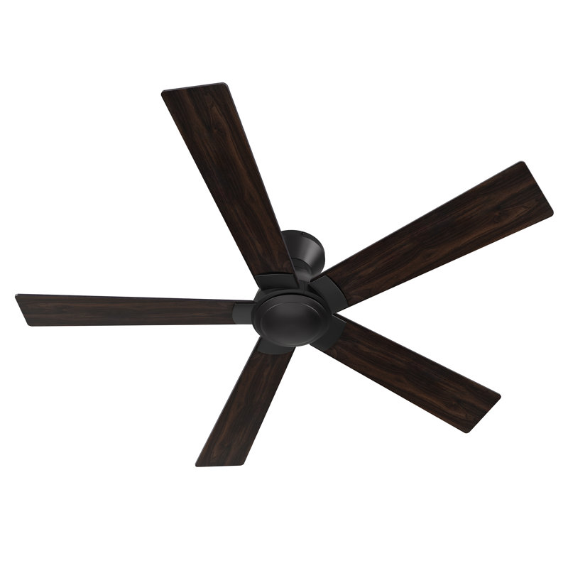 Ventilateur de plafond encastré de 52 po à courant continu avec télécommande, Noir/noyer