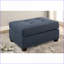 Repose-pieds capitonné bleu marine Dorris Pieds en bois massif-1698580224