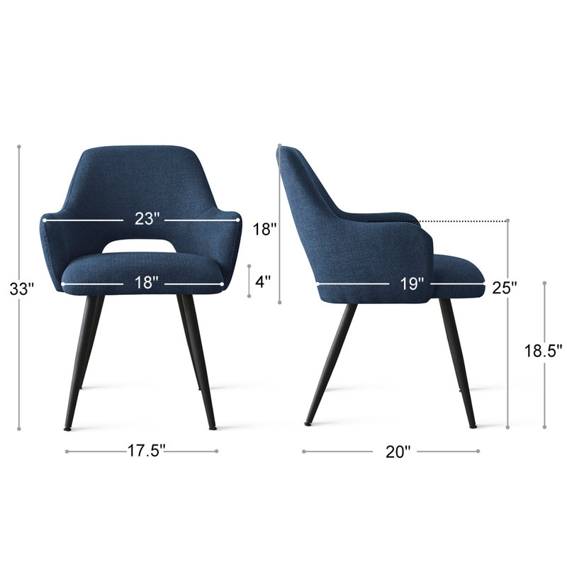 Fauteuils rembourrés l 24 po Matsuichi, Bleu