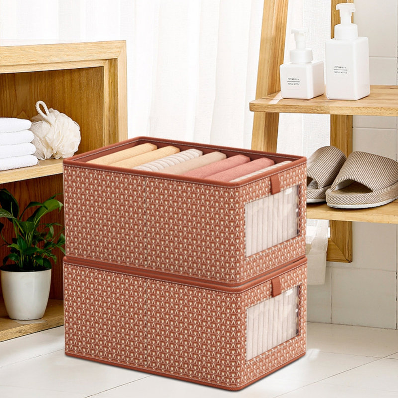 Ebern Designs Fabric Bin, Red