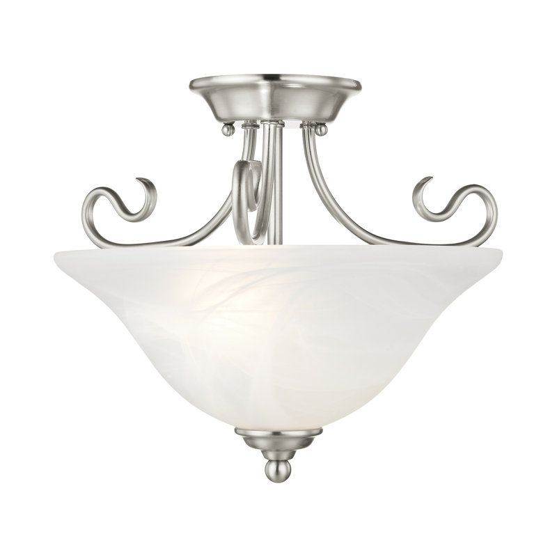 Aquala Glass Semi Flush Mount, Brushed Nickel