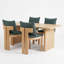 Ensemble de salle à manger 5 pièces 5 pièces, table de salle à manger en MDF 68,75 po et 4 chaises en bois d'hévéa