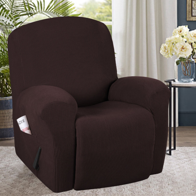Housse pour fauteuil inclinable Hayneville, Mélange de polyester chocolat