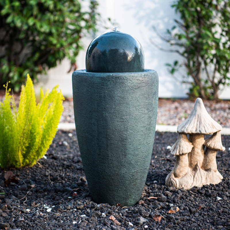 Jiron Fountain with Lights, Olive Green