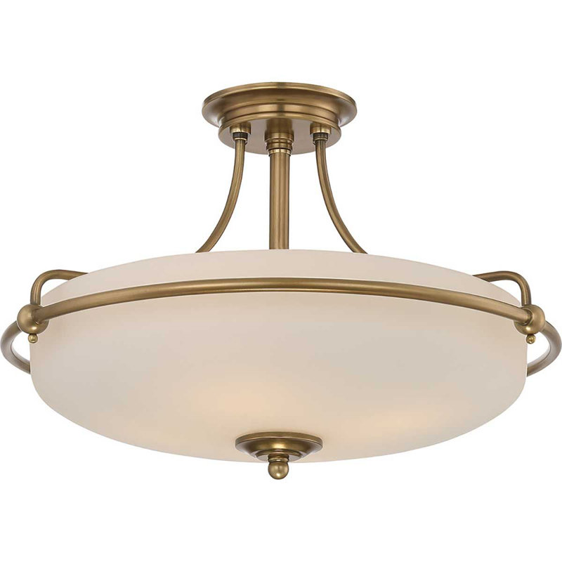 Fremont Frosted Glass Semi Flush Mount