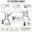 Table pliante portative en plastique avec poignée de transport, 6 pieds