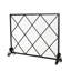 Pare-étincelles simple en fer - Diamant élégant moderne, l 41,35 po x P 8,77 po, H 31,97 po, panneau noir, motif élégant 41,5 po, 8,9 po, 32,1 po