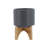 5" Planter W/ Wood Stand-1723087560