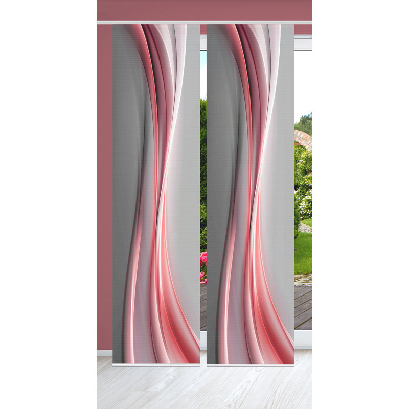 Semi Sheer Sliding Panel Pair, White / opaline