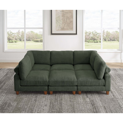 Avaah Reversible Modular Corner Sectional with Ottoman