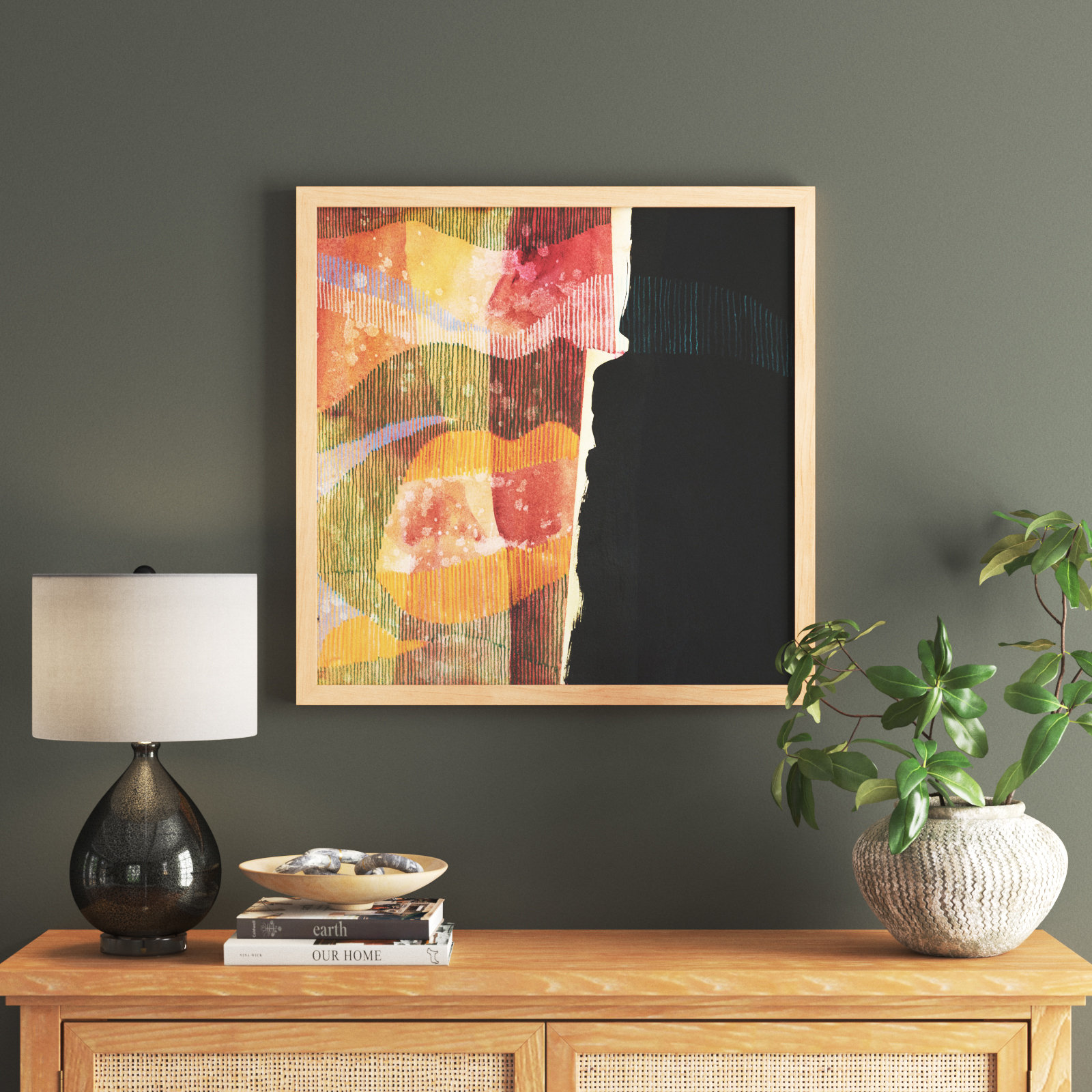 Delta Wave 1 by Jacques Pilon, Brown Framed, 30" H x 30" W