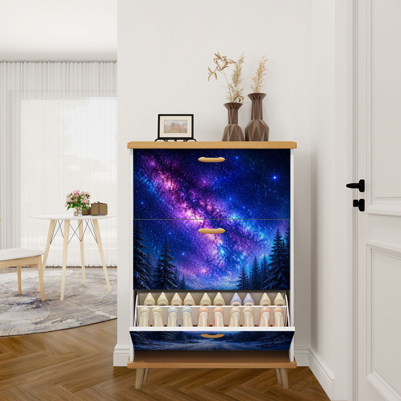 Rangement à chaussures avec 3 tiroirs rabattables pour rangement étagère à chaussures