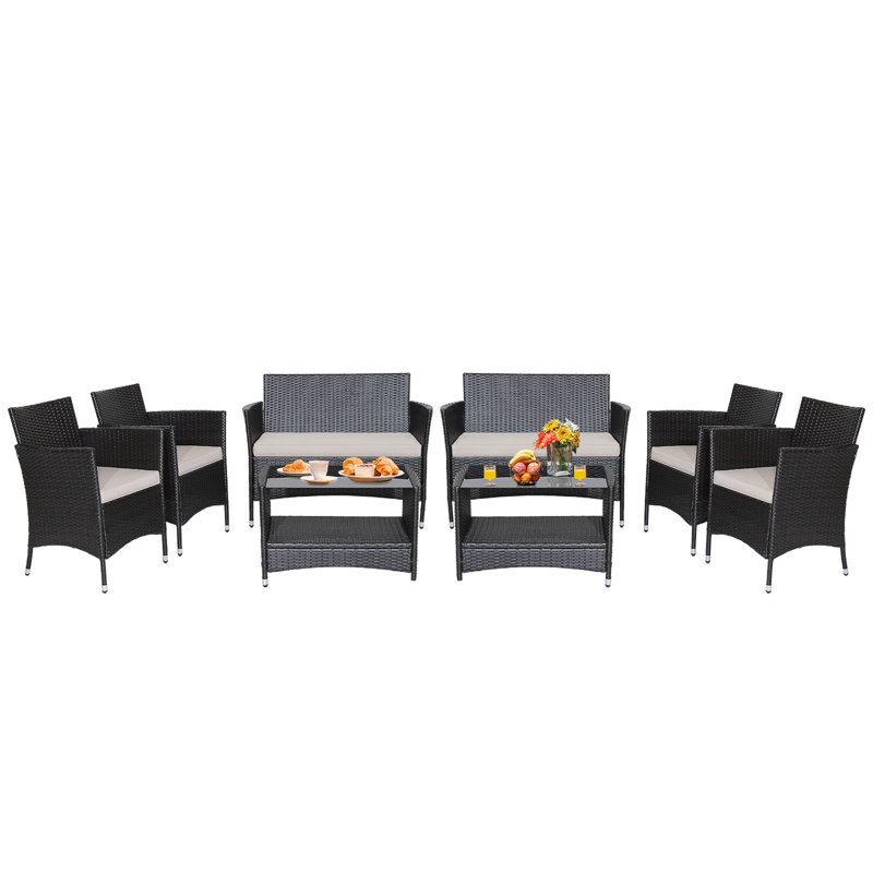 8 - Person Patio Conversation Set with Cushions