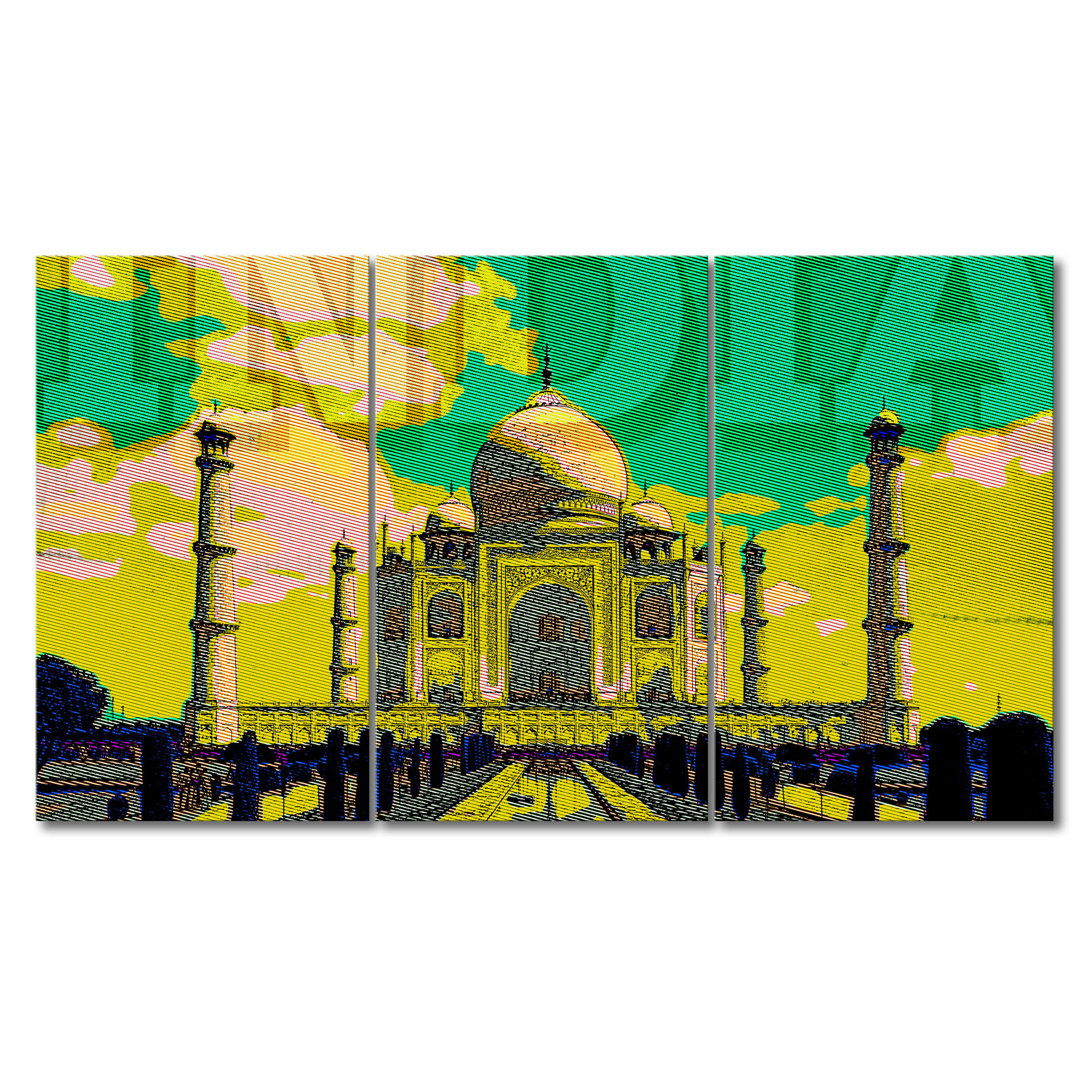 Taj Mahal 3-Piece Graphic Print Set on Canvas