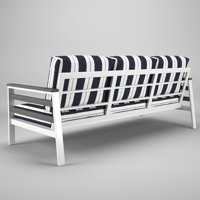 Townsend Metal Outdoor Sofa With Sunbrella Cushion, Relate Harbor