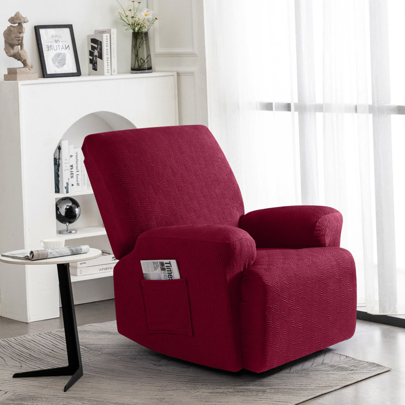 Housse pour fauteuil inclinable extensible Wald, Mélange de polyester bourgogne / coton