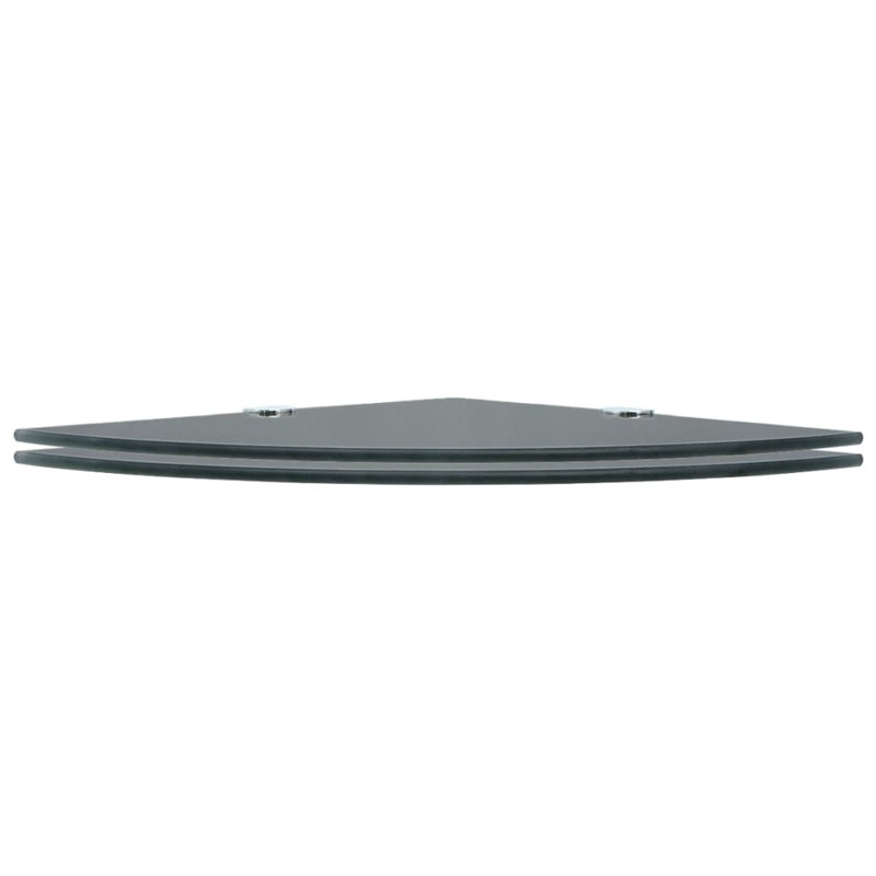 Mysha 2 Piece Glass Corner Shelf, 0.8cm H x 25cm W x 25cm D, Black