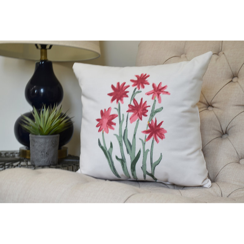 Farmers Market Floral Reversible Throw Pillow, 20" x 20", Pink