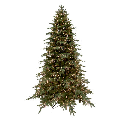 Sapin de Noël artificiel moyen 7,5 pi pré-éclairé Mont Blanc - lumières DEL bicolores