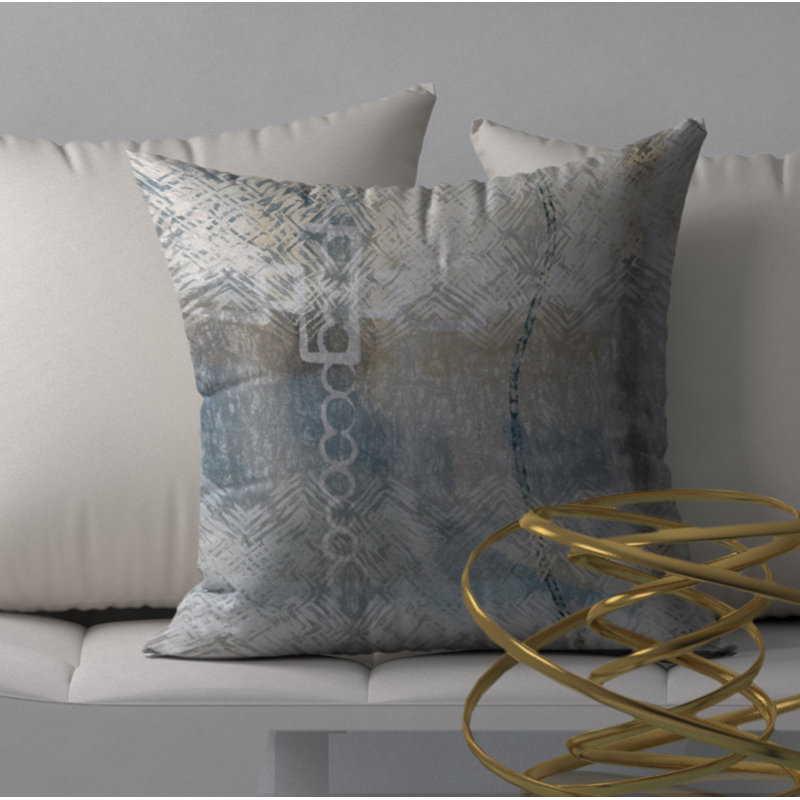 Housse de coussin décoratif carrée céleste Bounce, 20 po x 20 po