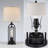 26" Tall Farmhouse Table Lamp, Dual Lights(9W Bright Rotary Switch Top Light + 3-Way Touch Control Night Light), USB  Charging (2 LED Bulbs Included)