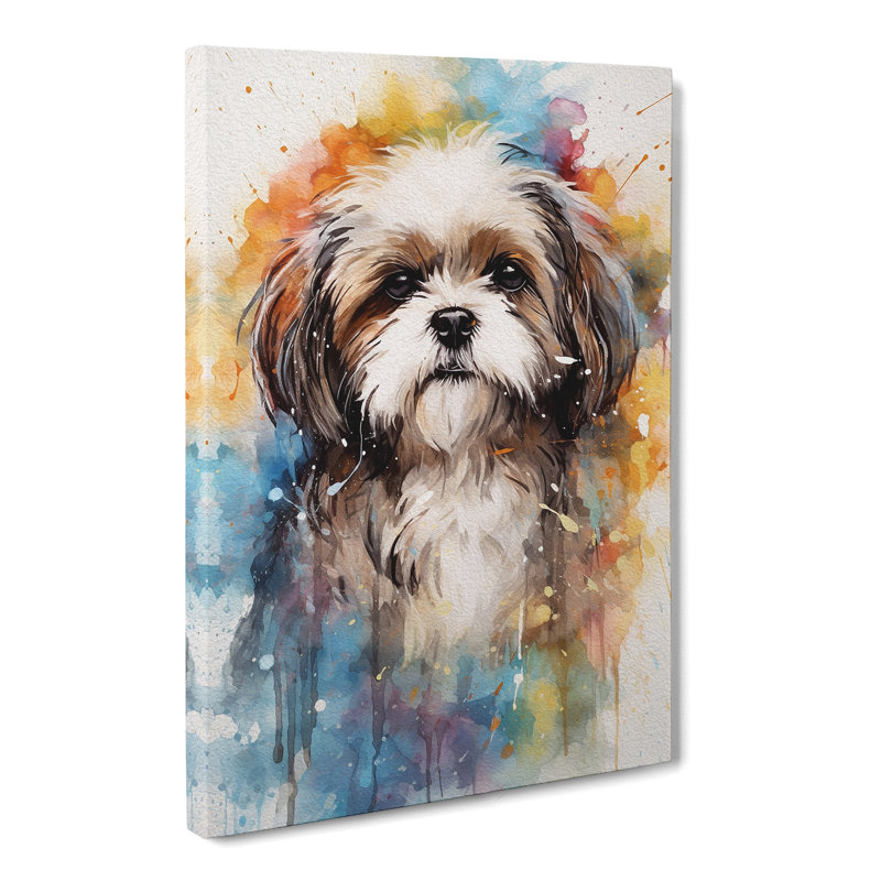 Shih Tzu Action - No Frame Print, 76cm H x 50cm W x 3cm D