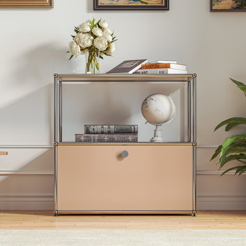 Kupra 29.52'' Wide 2 - Shelf Storage Cabinet, Beige