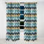 Chevron géométrique bleu et beige à chevrons - Rideau à chevrons occultant en velours - 1 panneau-107554775