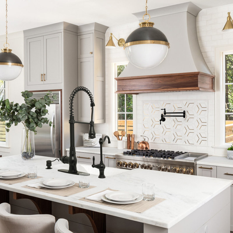 Akicon Pull Down Kitchen Faucet, Matte Black