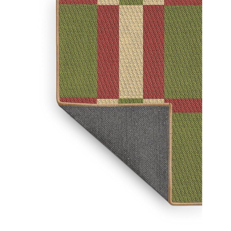 Tapis vert en laine à motif géométrique Arlen, Rectangle 2 pi x 4 pi