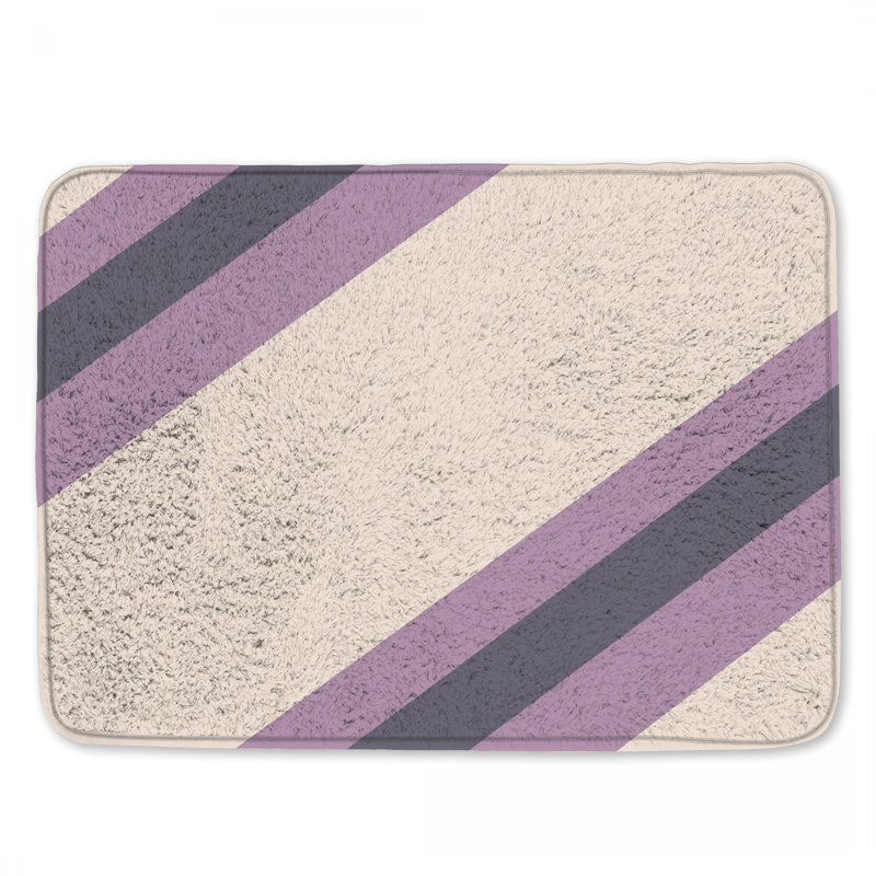 Tapis de bain à rayures diagonales, L 24 po x L 17 po