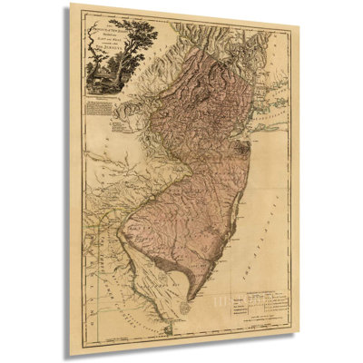 1777 New Jersey Map Poster Wall Art