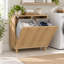 Armoire à linge basculante avec paniers amovibles et pieds en bois massif