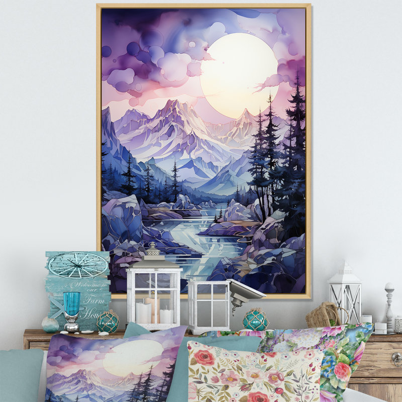 «Majestic Mountain Views III», reproduction sur toile, H 44 po x l 34 po x P 1,5 po, Cadre naturel flottant